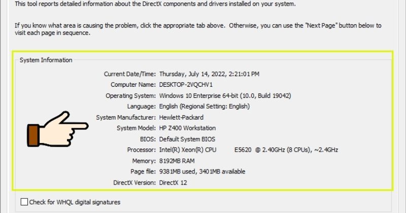 Kiểm tra card đồ họa bằng DirectX Diagnostic Tool